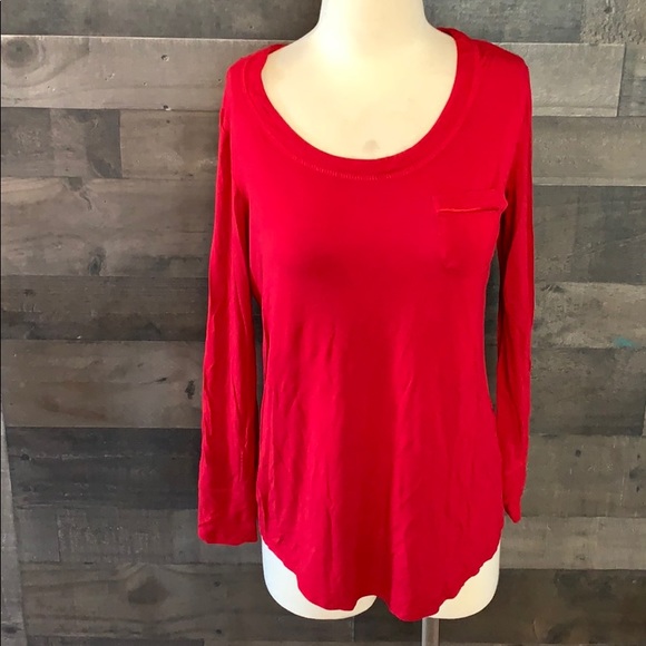Soft Soma Red Peasant Sleeve Top - Picture 3 of 7